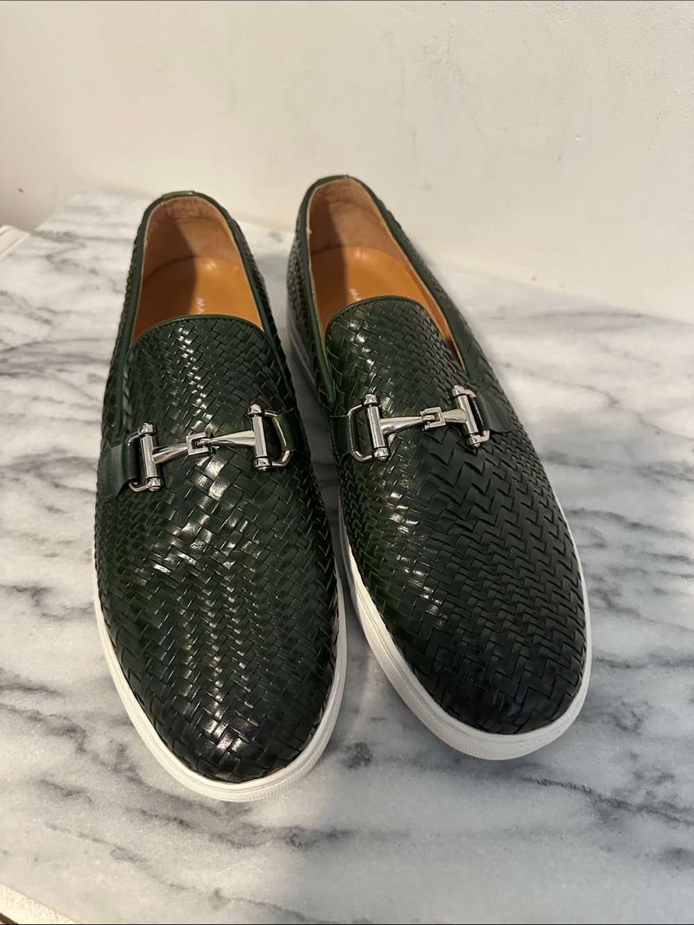 Marc Nolan Green  Woven Horse-Bit Boardwalk Sneakers Sz 10 Mens